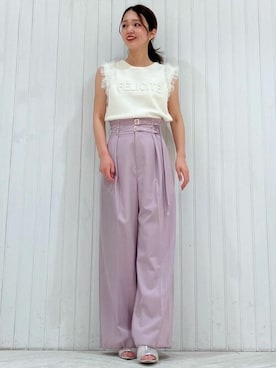 「31 Sons de mode（トランテアン　ソン　ドゥ　モード）のアイテム（パンツ）」を使った、31sdmpressさん（レディース・156cm）の春コーディネート