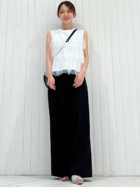 「31 Sons de mode（トランテアン　ソン　ドゥ　モード）のアイテム（パンツ）」を使った、31sdmpressさん（レディース・156cm）の夏コーディネート