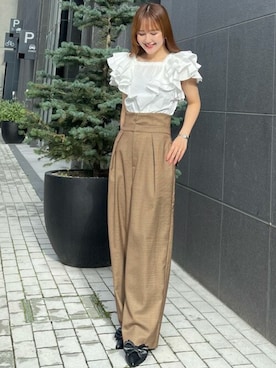 「31 Sons de mode（トランテアン　ソン　ドゥ　モード）のアイテム（パンツ）」を使った、31sdmpressさん（レディース・158cm）の夏コーディネート