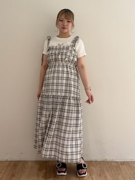 「仙台」｜「アイテム（ワンピース/ドレス）」を使った、れいなさん（レディース・156cm）の夏コーディネート