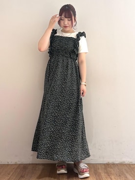 「仙台」｜「アイテム（ワンピース/ドレス）」を使った、れいなさん（レディース・156cm）の夏コーディネート