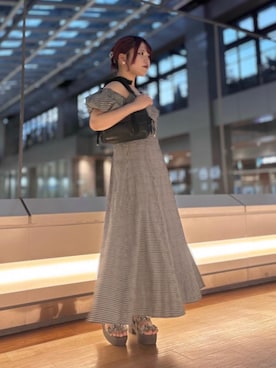 「仙台」｜「アイテム（ワンピース/ドレス）」を使った、れいなさん（レディース・156cm）の夏コーディネート