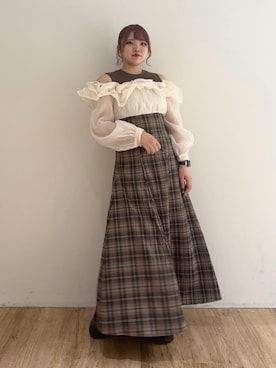 「仙台」｜「アイテム（ワンピース/ドレス）」を使った、れいなさん（レディース・156cm）の秋コーディネート