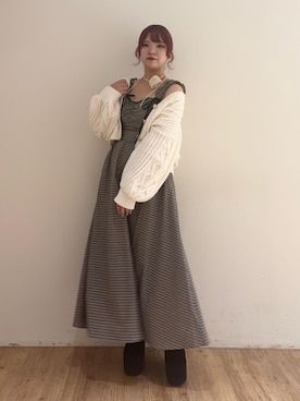 「仙台」｜「アイテム（ワンピース/ドレス）」を使った、れいなさん（レディース・156cm）の秋コーディネート