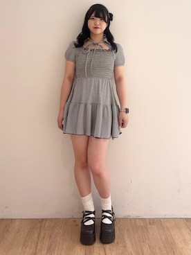 「アイテム（ワンピース）」を使った、れいなさん（レディース・156cm）の夏コーディネート