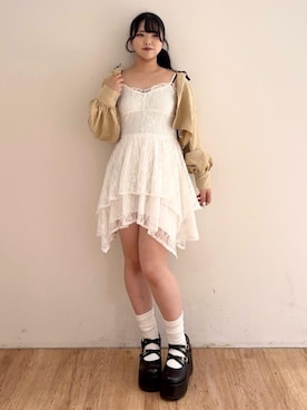 「アイテム（その他シューズ）」を使った、れいなさん（レディース・156cm）の夏コーディネート