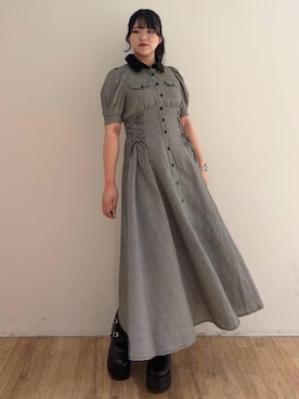 「アイテム（シャツワンピース）」を使った、れいなさん（レディース・156cm）の秋コーディネート