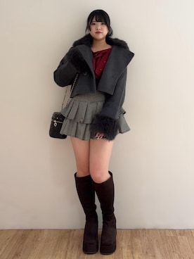 「MAJESTIC LEGON（マジェスティックレゴン）のアイテム」を使った、れいなさん（レディース・156cm）の秋コーディネート