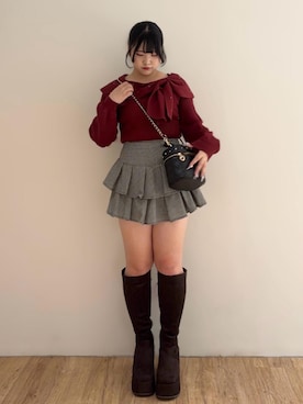 「MAJESTIC LEGON（マジェスティックレゴン）のアイテム」を使った、れいなさん（レディース・156cm）の秋コーディネート