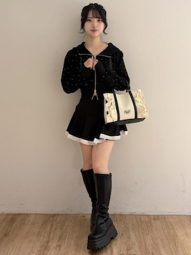 「MAJESTIC LEGON（マジェスティックレゴン）のアイテム（ショルダーバッグ）」を使った、れいなさん（レディース・156cm）の夏コーディネート