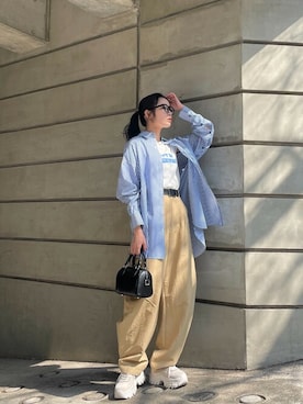 「トレンドファッション」｜「アイテム（スラックス）」を使った、SLY officialさん（レディース・160cm）の春コーディネート