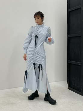 「ほめられ本命コーデ」｜「アイテム（シャツワンピース）」を使った、SLY officialさん（レディース・163cm）の冬コーディネート