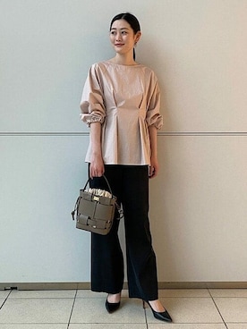 「新生活」｜「アイテム（パンツ）」を使った、Demi-Luxe BEAMSさん（レディース・164cm）の春コーディネート