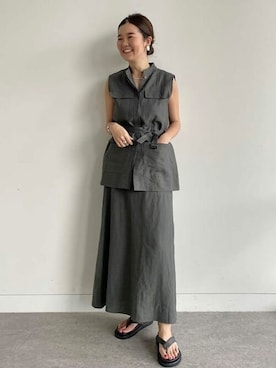 「Aラインスカート」｜「アイテム（アクセサリー）」を使った、Demi-Luxe BEAMSさん（レディース・162cm）の春コーディネート