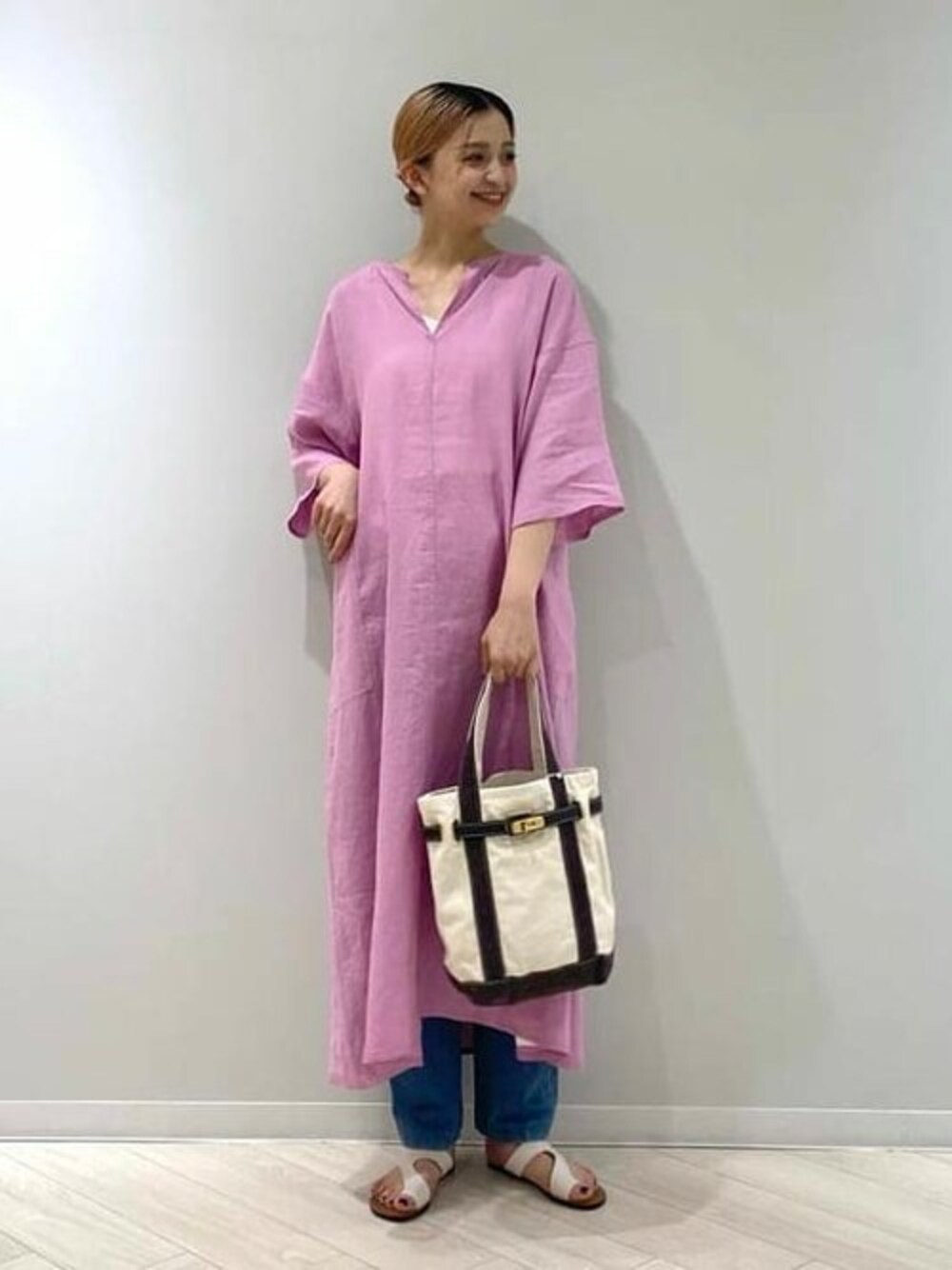 TICCA（ティッカ）の「TICCA / リネン キーネック ロングドレス