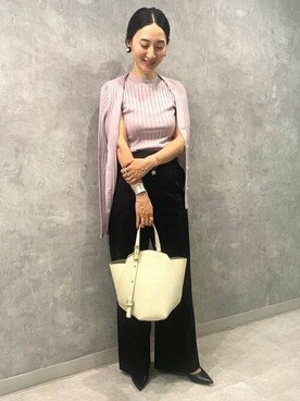 「TOFF&LOADSTONE（トフアンドロードストーン）のアイテム（トートバッグ）」を使った、Demi-Luxe BEAMSさん（レディース・160cm）の夏コーディネート