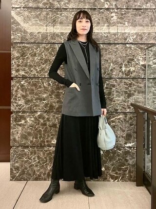 Demi-Luxe BEAMS / ツイル ベルト付き ジレを使った人気ファッション 