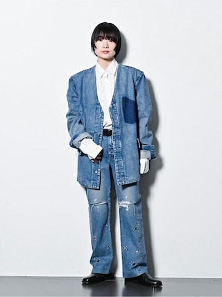 TANAKA(タナカ)の「TANAKA 別注 NO COLLAR JEAN JACKET TANAKA(タナカ)の「TANAKA 別注 NO COLLAR JEAN JACKET