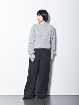 「アイテム（ニット/セーター、シルバー系）」を使った、sakuraiさん（レディース・155cm）の冬コーディネート