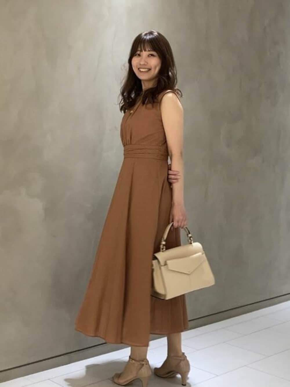 美品】アナイ ロング丈 強燃ボイルマルチフレアワンピース