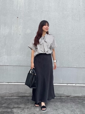 「ナロースカート」｜「アイテム（サンダル）」を使った、kitayuna527さん（レディース・156cm）の夏コーディネート