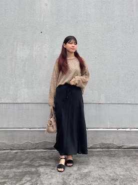 「ナロースカート」｜「アイテム（サンダル）」を使った、kitayuna527さん（レディース・156cm）の夏コーディネート