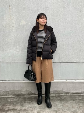 「寒い」｜「アイテム（ダウンジャケット/コート）」を使った、kitayuna527さん（レディース・156cm）の秋コーディネート