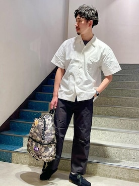「デサント」｜ONDAさん（メンズ・183cm）の春コーディネート