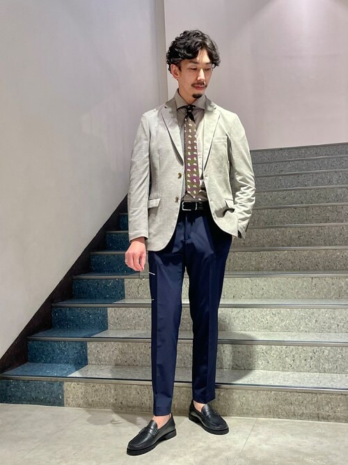 ネイビー スラックス ユニクロ ＋J ネイビー ブレザー スラックス