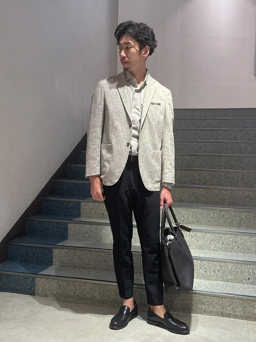 セール】ストライプサッカー 2way ストレッチ パンツ（スラックス