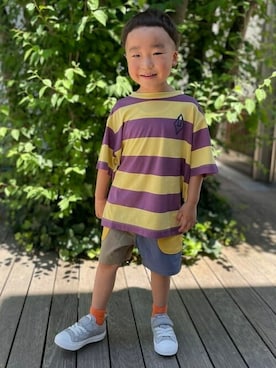 「こども ビームス（コドモビームス）のアイテム（パンツ）」を使った、こども ビームスさん（キッズ・104cm）の夏コーディネート