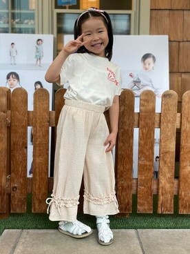 「こども ビームス（コドモビームス）のアイテム（パンツ）」を使った、こども ビームスさん（キッズ・118cm）の夏コーディネート