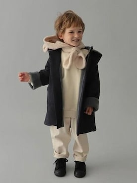 「コート」｜「アイテム（その他アウター）」を使った、こども ビームスさん（キッズ・105cm）の秋コーディネート