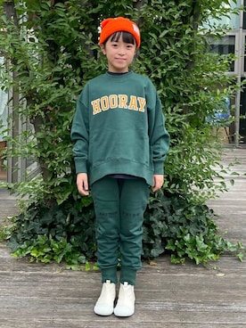 「こども ビームス（コドモビームス）のアイテム（帽子）」を使った、こども ビームスさん（キッズ・125cm）の秋コーディネート