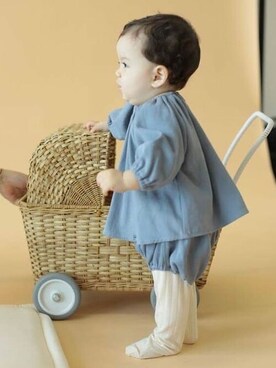 「こども ビームス（コドモビームス）のアイテム（パンツ）」を使った、こども ビームスさん（キッズ・72cm）の冬コーディネート