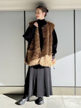 「JOINT WORKS（ジョイントワークス）のアイテム（ジャケット/アウター）」を使った、mizukiさん（レディース・155cm）の冬コーディネート