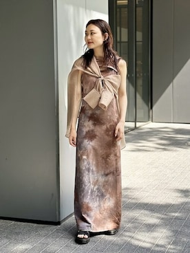 「JOINT WORKS（ジョイントワークス）のアイテム（ワンピース/ドレス）」を使った、mizukiさん（レディース・155cm）の春コーディネート