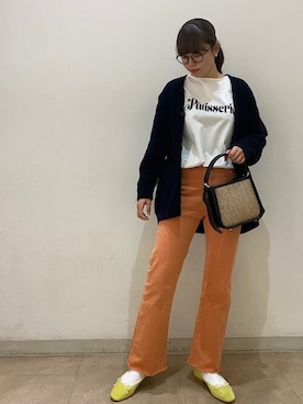 「SHIPS」｜「アイテム（バレエシューズ）」を使った、村上さん（レディース・160cm）の冬コーディネート