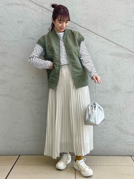 「AMERICAN HOLIC（アメリカンホリック）のアイテム（ブルゾン）」を使った、yukaah21さん（レディース・160cm）の春コーディネート