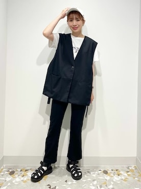 「メンズライクコーデ」｜「アイテム（サンダル）」を使った、yukaah21さん（レディース・160cm）の夏コーディネート