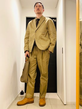 「SLOW（スロウ）のアイテム（バッグ）」を使った、Koichiro Akiyamaさん（メンズ・187cm）の夏コーディネート