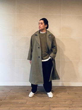 「ハンチング」｜「アイテム（チェスターコート）」を使った、Takashi.e.rさん（メンズ・165cm）の冬コーディネート