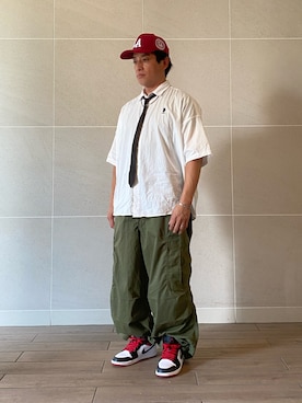 「カーキ」｜Takashi.e.rさん（メンズ・165cm）の夏コーディネート