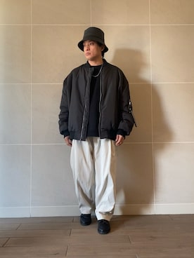 「AIVER（アイバー）のアイテム（帽子）」を使った、Takashi.e.rさん（メンズ・165cm）の冬コーディネート