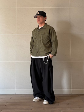 「soerte（ソエルテ）のアイテム（パンツ）」を使った、Takashi.e.rさん（メンズ・165cm）の春コーディネート