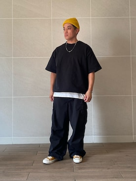 「FUNALIVE（ファンアライブ）のアイテム（帽子）」を使った、Takashi.e.rさん（メンズ・165cm）の夏コーディネート