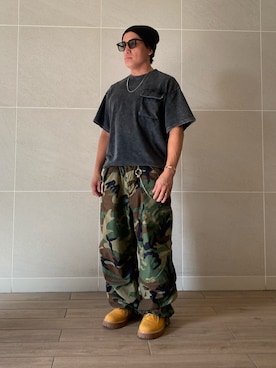 「アイテム（ブーツ）」を使った、Takashi.e.rさん（メンズ・165cm）の秋コーディネート