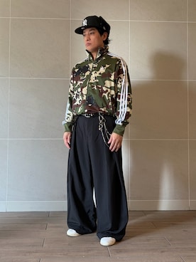 「アイテム（ジャージ）」を使った、Takashi.e.rさん（メンズ・165cm）の秋コーディネート