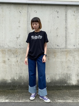 「PULL&BEAR（プルアンドベア）のアイテム（パンツ）」を使った、Y.H YUさん（レディース・162cm）の夏コーディネート