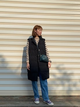 「UNIQLOU」｜Y.H YUさん（レディース・162cm）の冬コーディネート